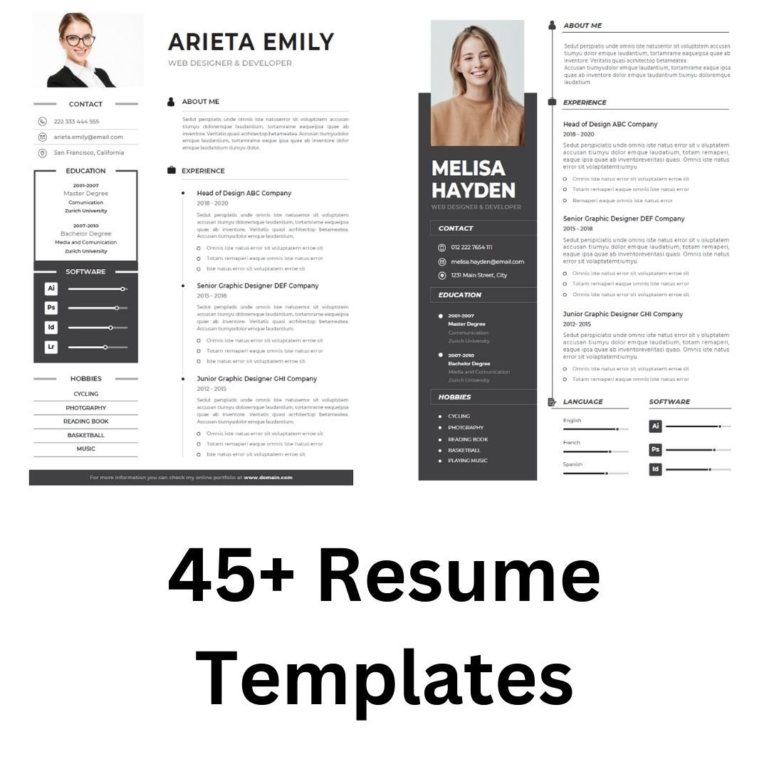 45+ Professional Resume Templates To Elevate Your CV - shopDigitalnow