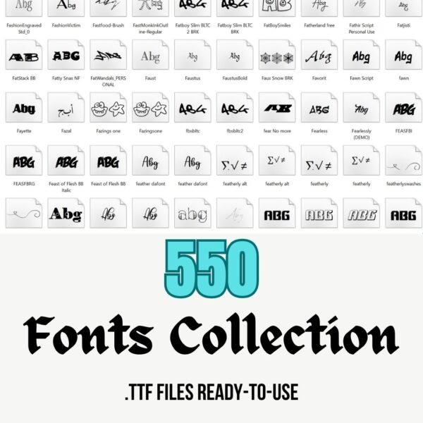 Fascinating 550 Fonts Collection