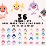 36 Premium Baby Cute Shark SVG Bundle