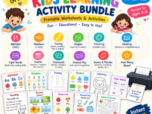 All-In-One Kids Learning Activity bundle Worksheets