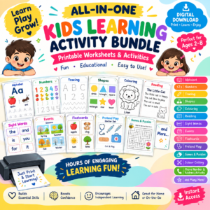 All-In-One Kids Learning Activity Worksheets